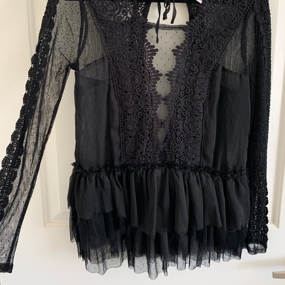 Free People Sheer L/S top - Picture 2 of 3